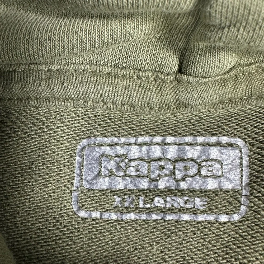 Vintage Kappa Hoodie Men's Khaki Green Pullover Sweatshirt‎ Logo XXL 2XL